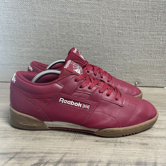 REEBOK | Mens Classic Workout Clean Cranberry Gum Trainers Shoe Size 10.5 Red main image 6